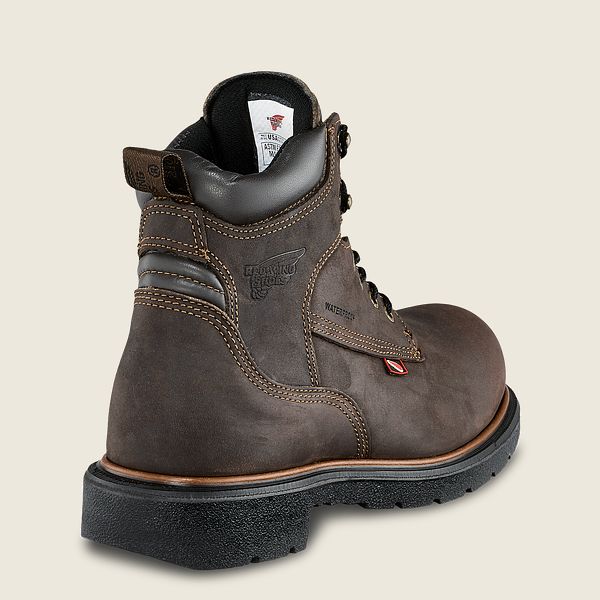 レッド ウィング(Red Wing) DynaForce® - 6インチの絶縁された防水安全つま先 ブーツ メンズ ダークブラウン JP47380